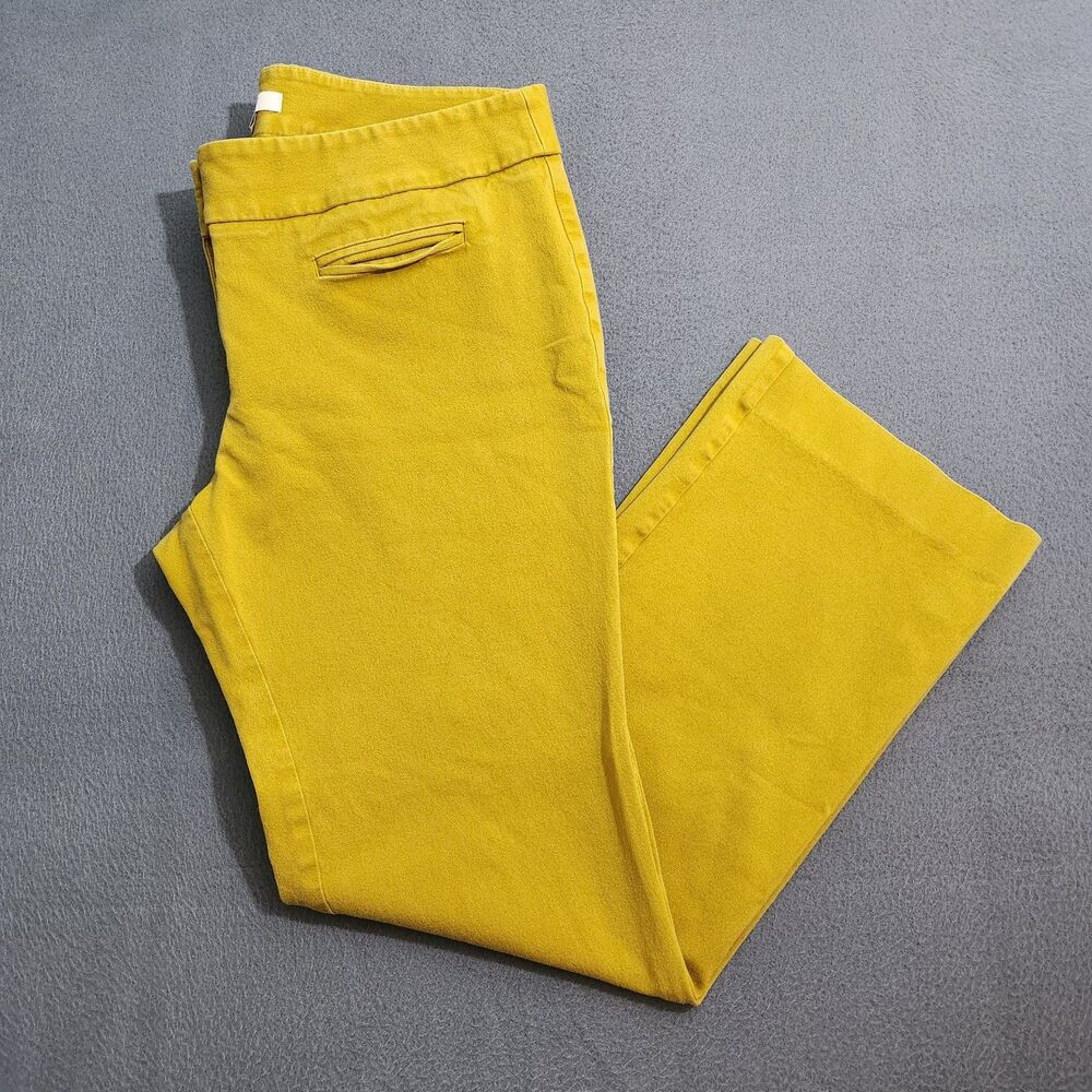 Ann Taylor LOFT Women 8P Mustard Yellow Marisa Mid Rise Straight Leg Chino Pants